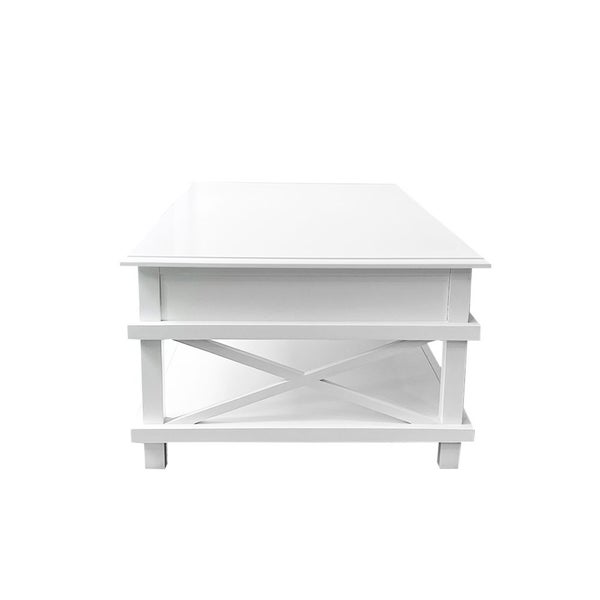 Hampton Side Cross Coffee Table with Drawer Carousel 4