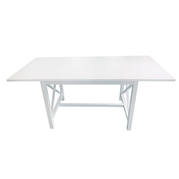 Hampton Cross Rectangle Dining Table 160cm - White Carousel 1