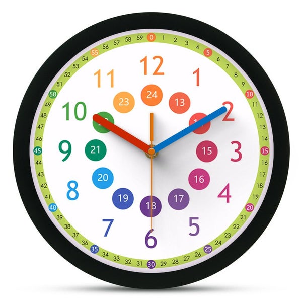 12 inch wall clock for children, mute wall clock for children learning Carousel 1
