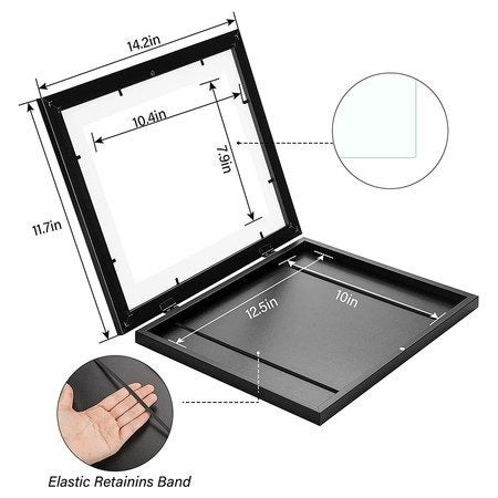 Kids Art Frames, Front Opening Kids Artwork Frames 10 x 12.5 inch White Carousel 8