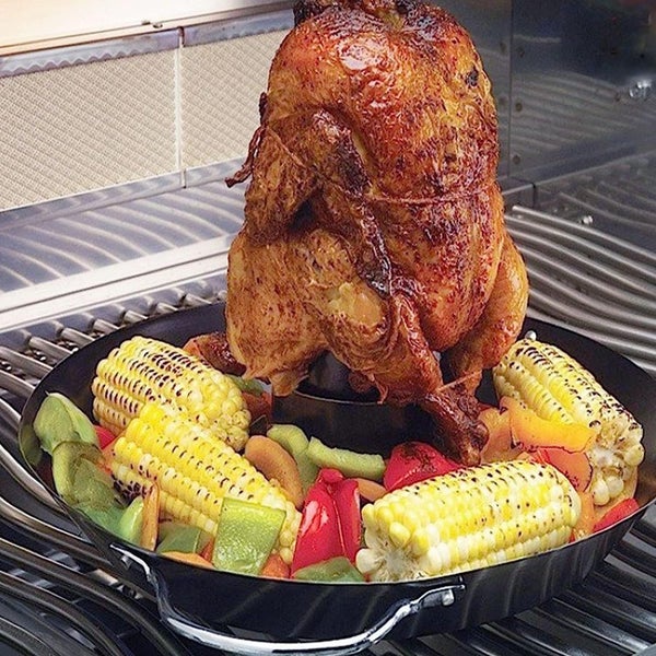 Beer Can Chicken Roaster Rack, Turkey Standing Holder for Grill Oven BBQ Carousel 1