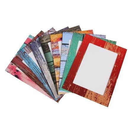 Creative 9-Piece 7-Inch Home Rectangular Paper Frame with Wood Clips Carousel 9