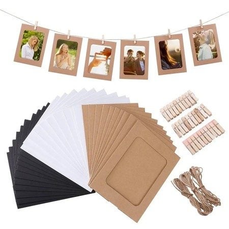 Combination Paper Photo Frame with Clips (30 Pcs Frams + 30 Pcs Clips) Carousel 2