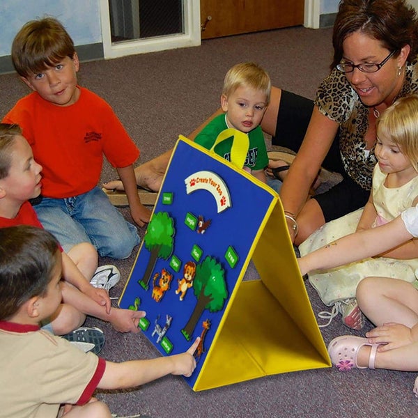Foldable Freestanding Felt Flannel Board Quiet Book Carousel 1
