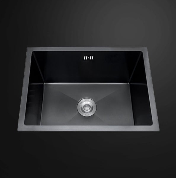 Single Bowl Stainless Steel Sink 500x450mm Black Matt Carousel 1