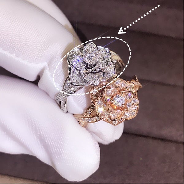 Rose Diamond Ring 3D Crystal Ring Jewellery *Over Stocked* Carousel 13