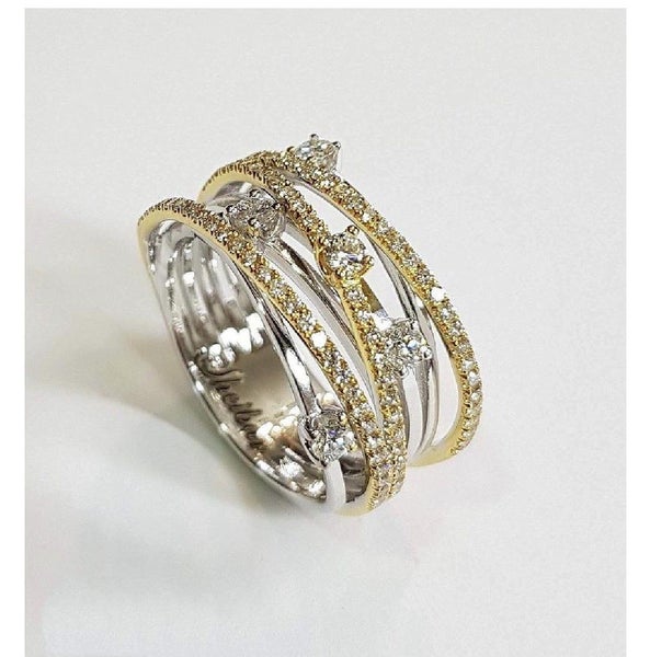 Dual Cross Diamond Ring Gold Wedding Ring Jewellery *Local Clearance* Carousel 14