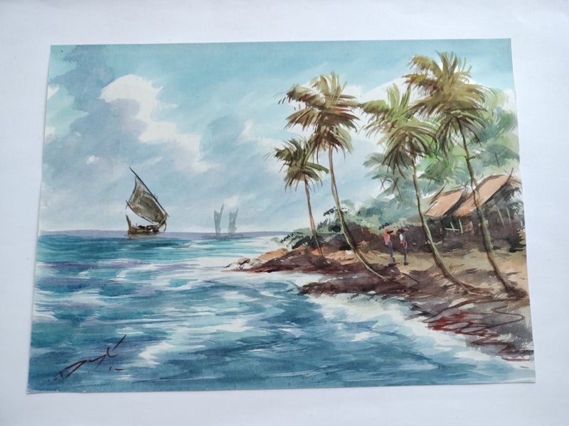 Watercolour View of Asian Coastline(A/F) Carousel 2