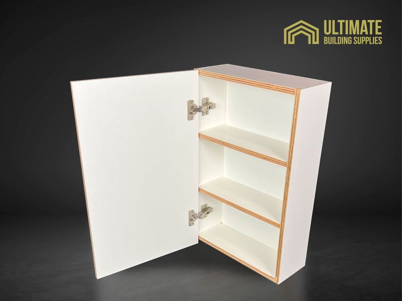 DEAL! Plywood wall mounted single door cab 615 x 166 x 395mm hinged on the Left Carousel 2