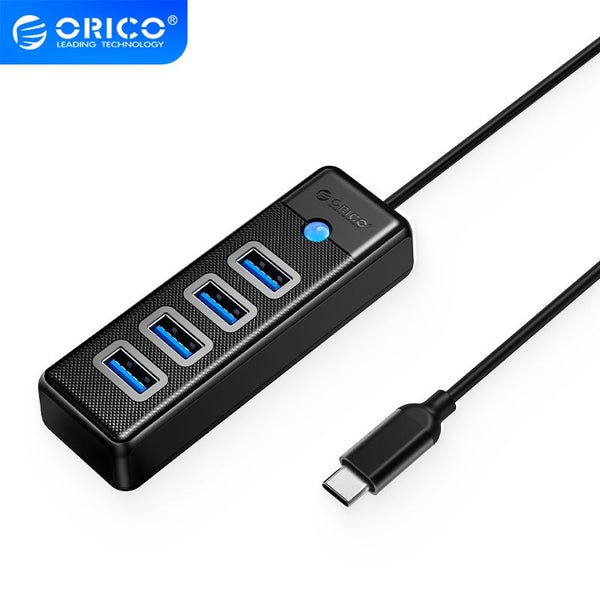 Orico Type C to 4 Ports USB-A 3.0 Hub Adapter - Black Carousel 1
