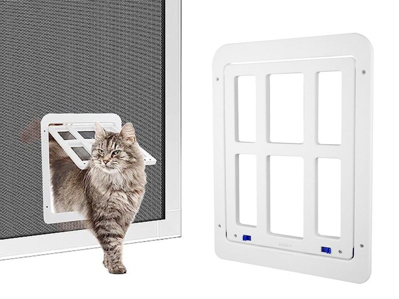 Magnetic Closure Cat Screen Door Frame Pet Entrance Gate for Cats Puppy Black Carousel 1