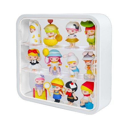 Display Case for Figures Clear Acrylic Organizer with Magnetic Door Wall-Mounted Carousel 1