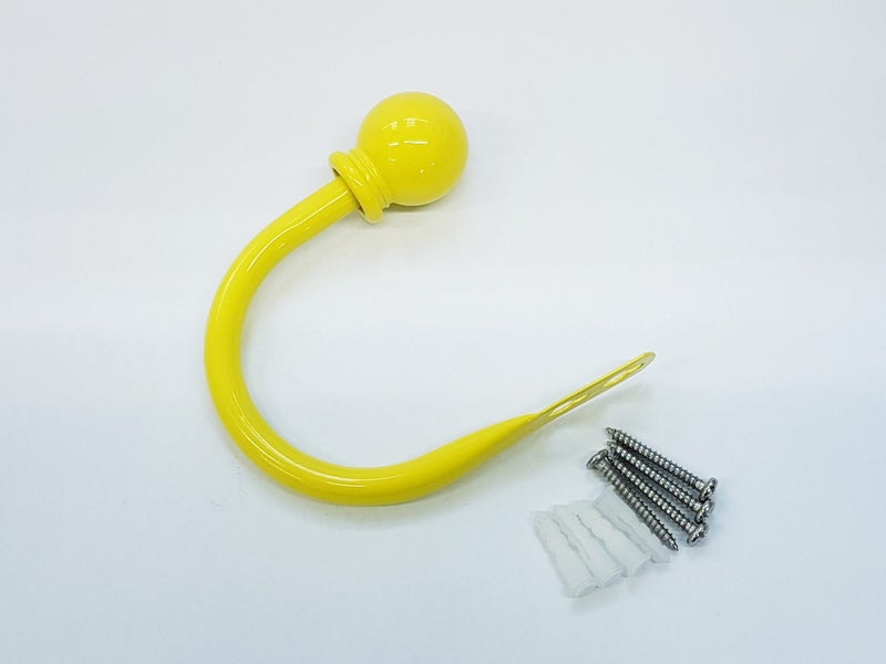 Set of 2 Ball Drapery Curtain Tie Backs / Holdbacks - Yellow Carousel 2