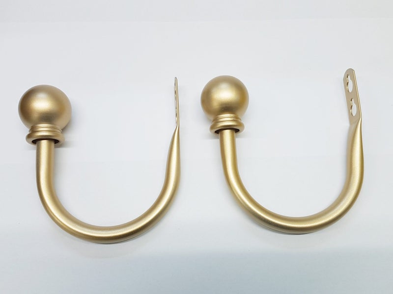 Set of 2 Ball Drapery Curtain Tie Backs / Holdbacks - Gold Carousel 2