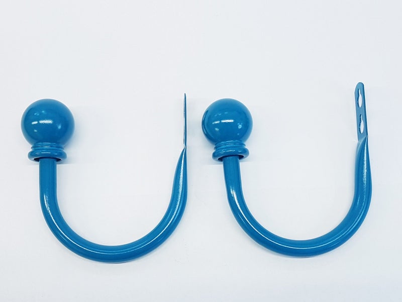 Set of 2 Ball Drapery Curtain Tie Backs / Holdbacks - Aqua Carousel 2