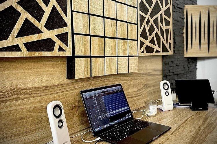 Elite Sound Acoustics Panel 70mm Foam For Music Rooms Grid Wenge Carousel 2
