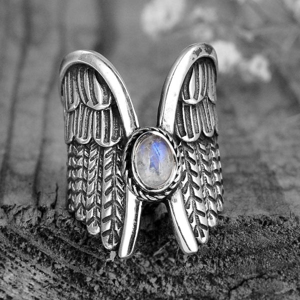 Rainbow Moonstone Silver Ring Angel Ring Jewellery *Local STOCK NOW* Carousel 15