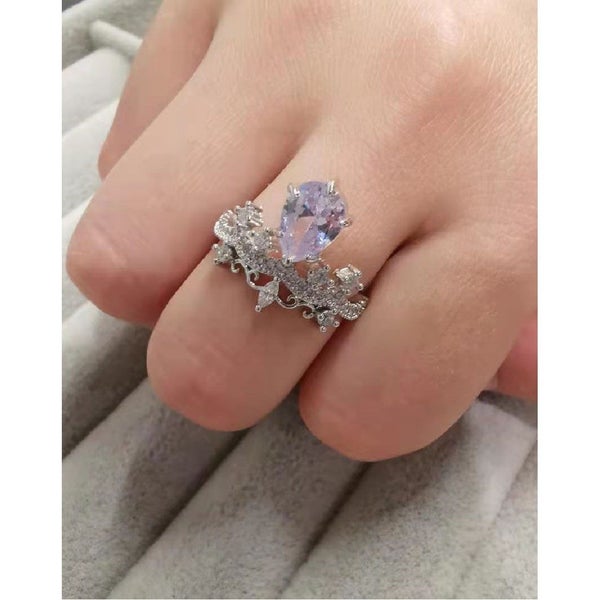 Shiny Bow Diamond Ring Gold Pink Gemstone Jewellery *Local Buy* Carousel 13