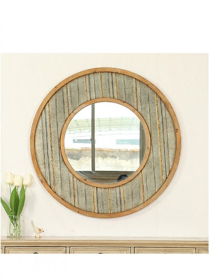 Gary Vintage Style Round Wall Mirror * Floor Model *35%OFF* Carousel 1