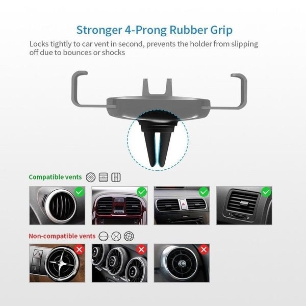 $1 Res ~~ Black Car Phone Holder - Gravity Air Vent Car Mount Holder Carousel 6