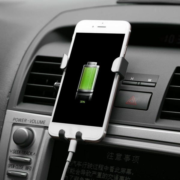 $1 Res ~~ Silver Car Phone Holder - Gravity Air Vent Car Mount Holder Carousel 6