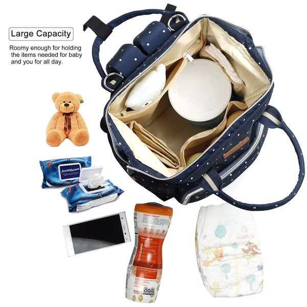 Mummy Maternity Nappy Bag Stroller Hooks Large Capacity Baby Diaper Bag Travel Carousel 2