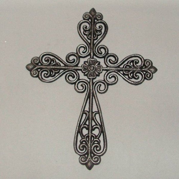 Cross - Wall Hanging - Cast Iron - Silver Carousel 1