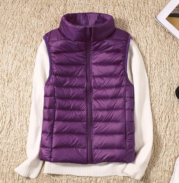 Light White Duck Down Women Vest short Jacket Autumn winter New Carousel 1