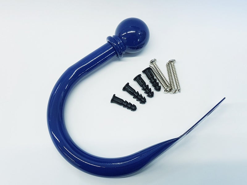 Set of 2 Ball Drapery Curtain Tie Backs / Holdbacks - Dark Blue Large Carousel 2