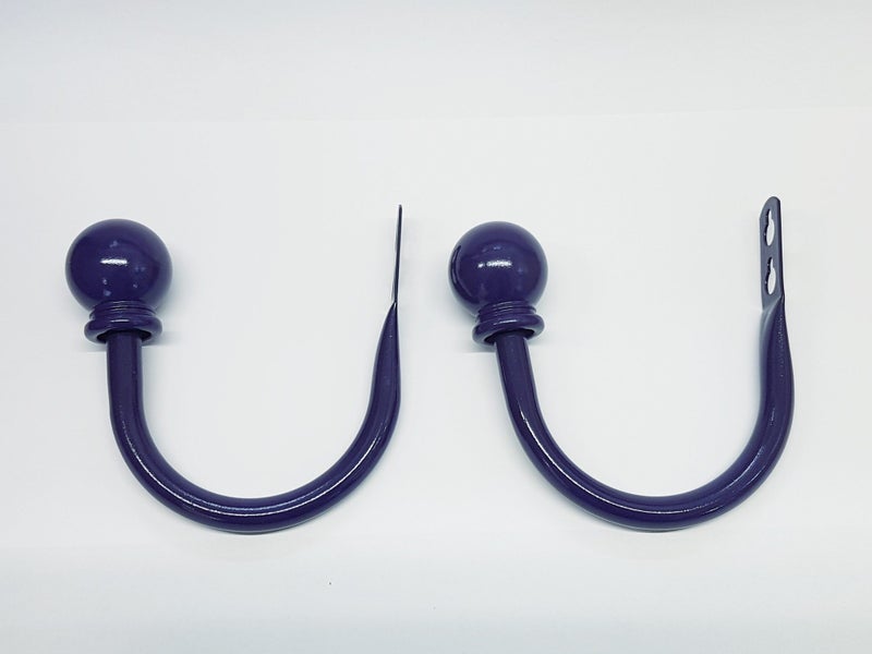 Set of 2 Ball Drapery Curtain Tie Backs / Holdbacks - Dark Purple Carousel 2