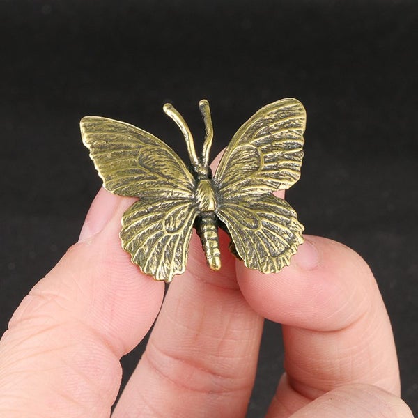 Brass Antique style collectable miniature statue solid butterfly figurine Carousel 1