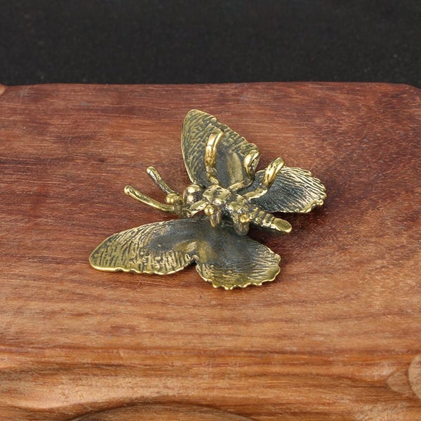 Brass Antique style collectable miniature statue solid butterfly figurine Carousel 4