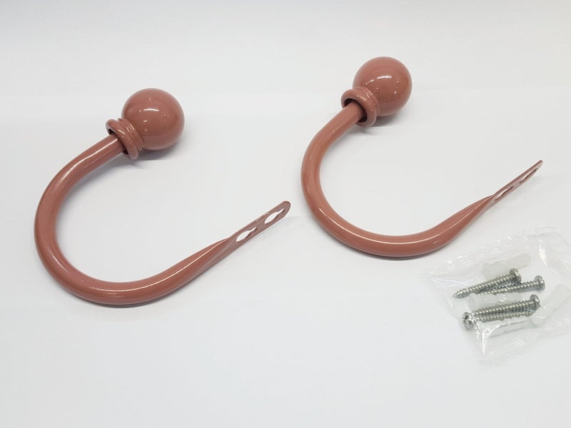 Set of 2 Ball Drapery Curtain Tie Backs / Holdbacks - Dark Pink Carousel 1