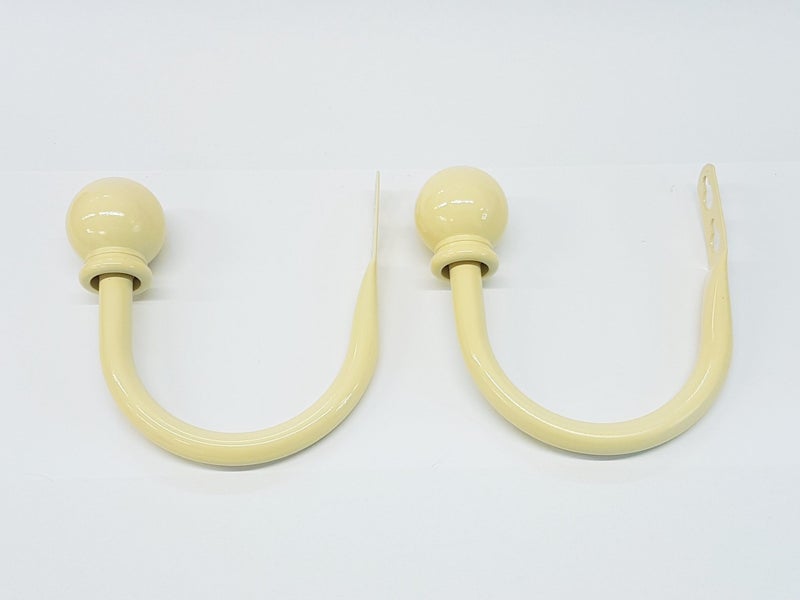 Set of 2 Ball Drapery Curtain Tie Backs / Holdbacks - Cream Carousel 2