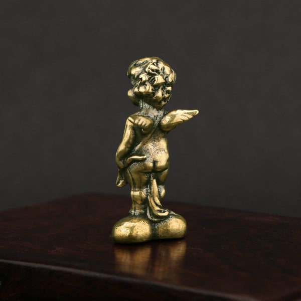 Pure Copper Personality Retro Eros Cupid Desktop Small Ornament Carousel 4