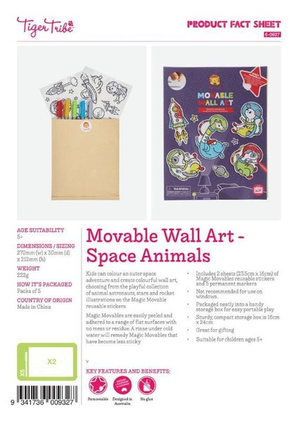 Movable Wall Art Kit - Space Animals Carousel 5