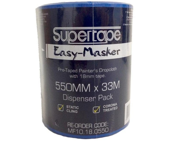 Supertape Pre-Taped Painter's Dropcloth 550mm x 33m With 18mm Tape Carousel 1