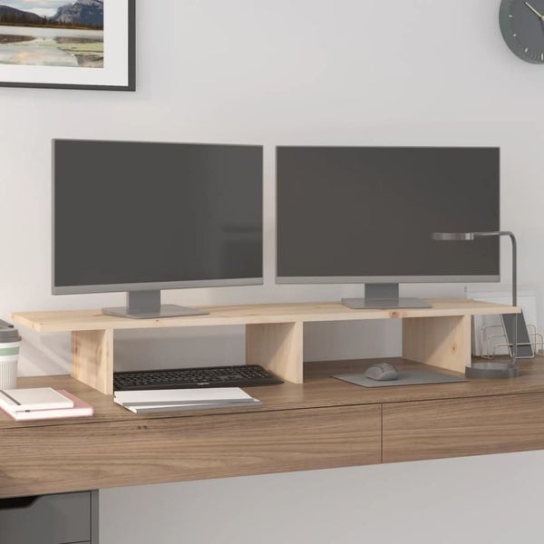 Monitor Stand 100x27x15 Cm Solid Wood Pine Notkik Carousel 1