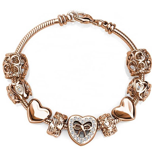 Rose-gold Charm Bracelet with 9 FREE charms "Mere" Carousel 1