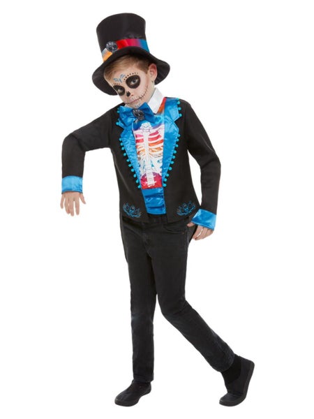 Halloween Neon Day of The Dead Boy Costume Assorted Sizes Carousel 1