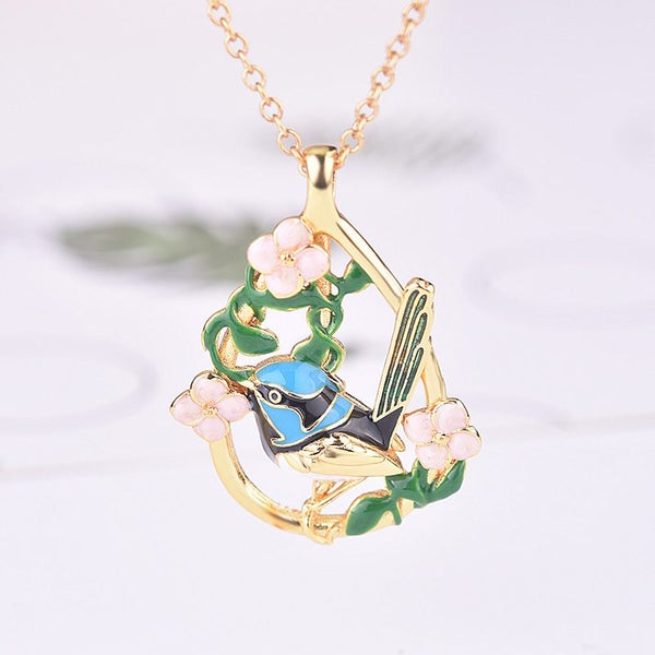 Brand New Bird Epoxy Flower Silver Necklace Creative Jewellery*Hot SALE Carousel 10