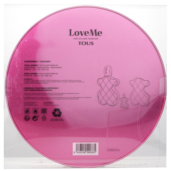 Tous Love Me The Silver Set: Eau De Parfum Spray 90ml + 4.5ml + Perfumable Ceram Carousel 3