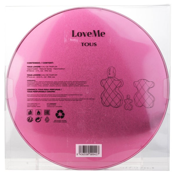 Tous Love Me The Silver Set: Eau De Parfum Spray 90ml + 4.5ml + Perfumable Ceram Carousel 3