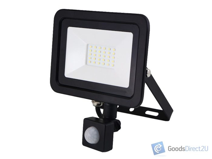 LED Flood Light - Black, Slim, with Sensor, 5000K, PCMB - 30W, IP66 with Plug Carousel 1