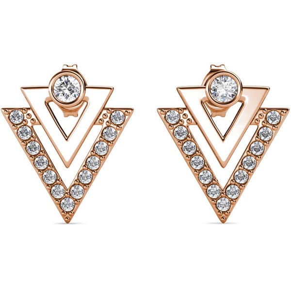 Rose Gold Crystal Geometric Earrings "Tripoli" Carousel 1