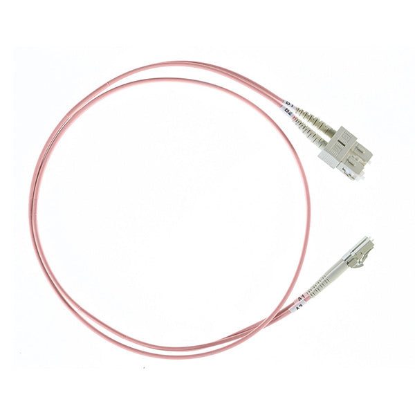 Lc Sc Om4 Multimode Fibre Optic Cable 2Mm Oversleeving Salmon Pink Carousel 2