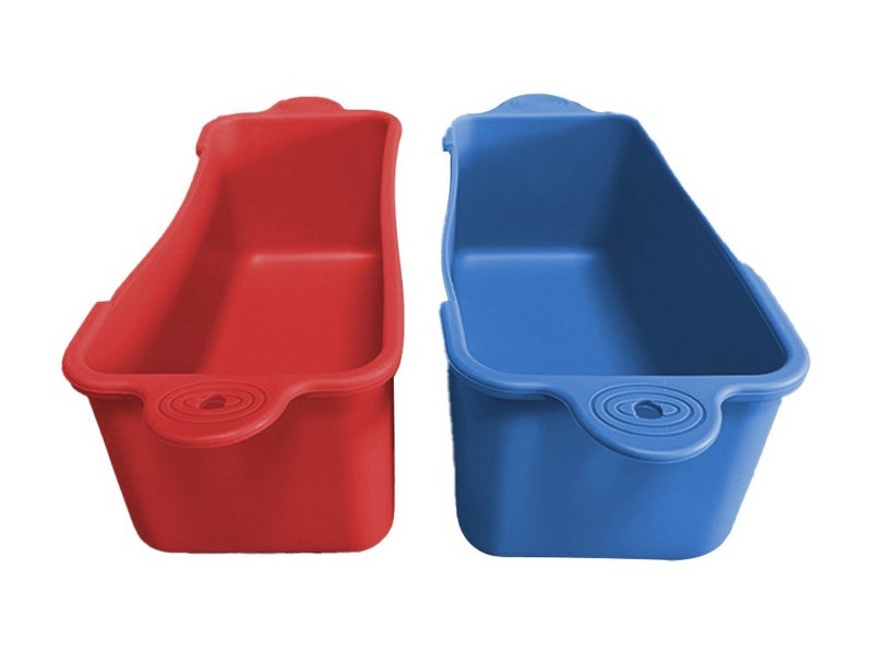 2Pcs Silicone Grease Cup Liners Drip Pan Liners for Blackstone Grill Blue Red Carousel 2