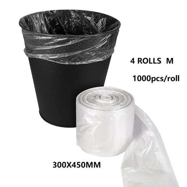Clear Trash Bag Rubbish, M(300X450MM), (4 Rolls/1ctn) 1000pcs/roll Carousel 1