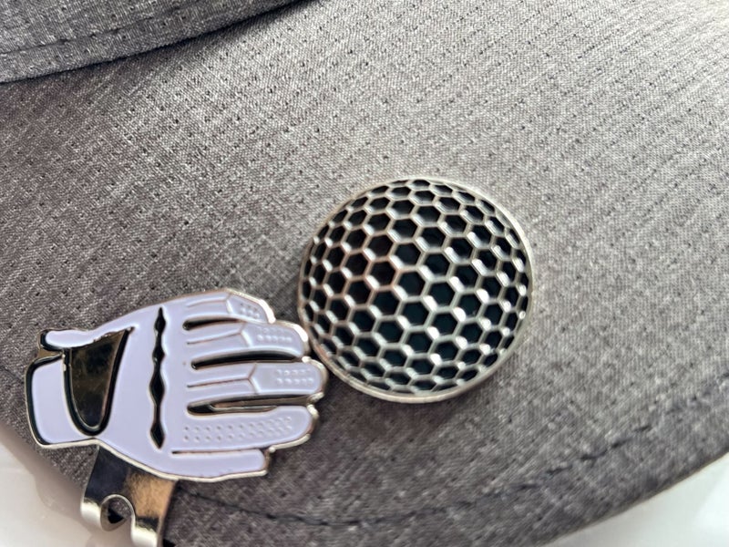 MAGNETIC BALL MARKET HAT CLIP- golf ball & glove- White62939541782402111