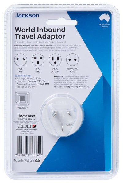 Jackson Universal Power Adapter with Surge Protection White Carousel 3